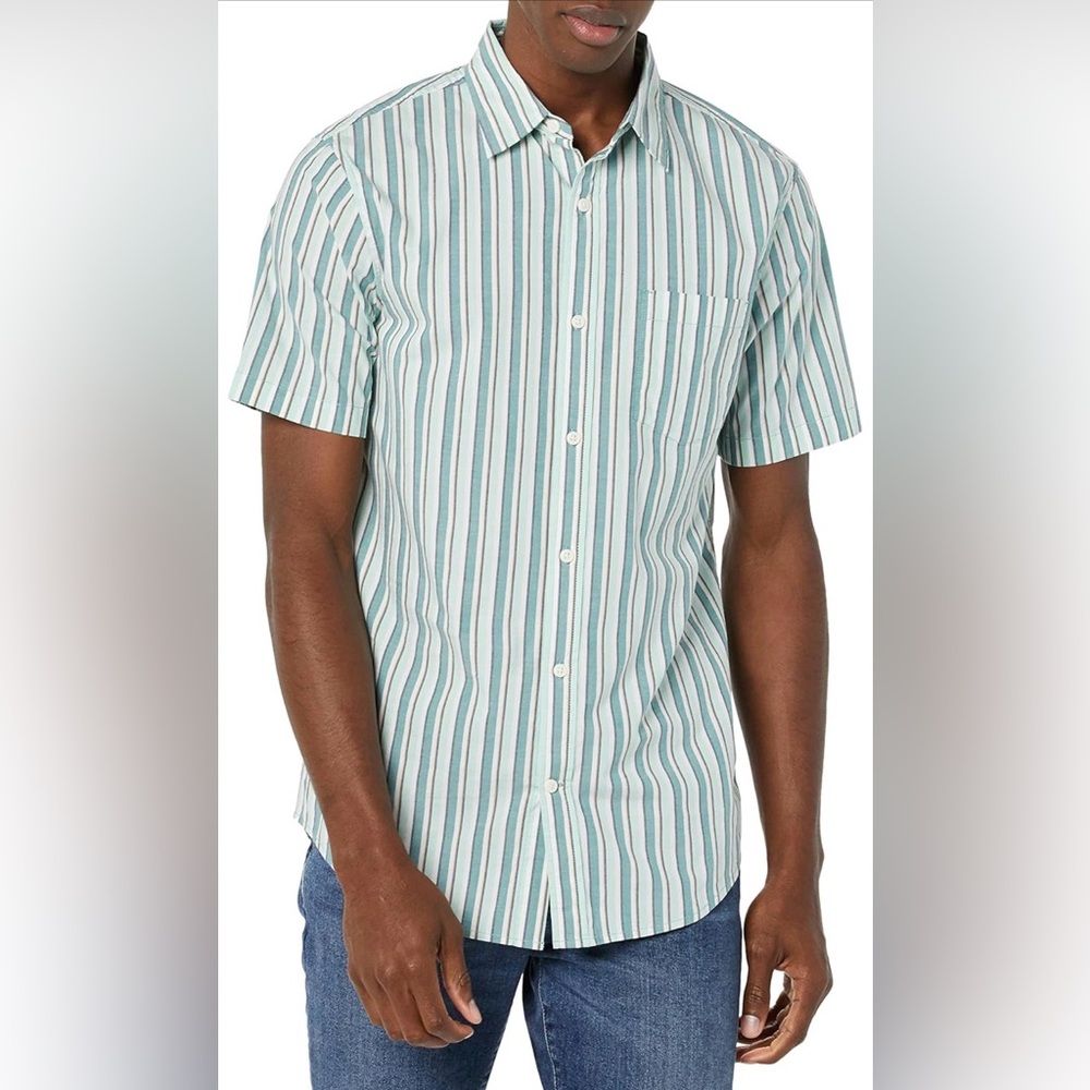 Men's Striped Slim fit-  ShortSleeve Shirt